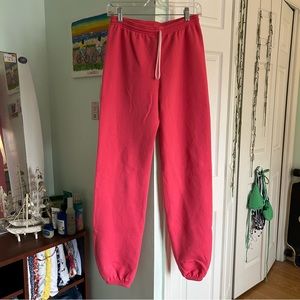 American Apparel Women’s Hot Pink Fleece Sweatpants, Size M